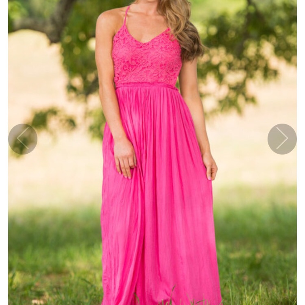 Hot pink maxi dress